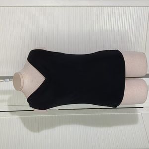 NWOT Fiore Black Soft Cowl Knit Sleeveless Top Size M/L